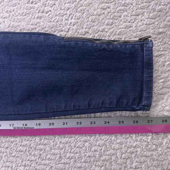 Women's Eddie Bauer Slightly Curvy Skinny Zip Ankle Dark Wash Denim Jeans Sz 2 - Picture 8 of 15